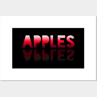 Apples - Healthy Lifestyle - Foodie Food Lover - Graphic Typography - Red Posters and Art